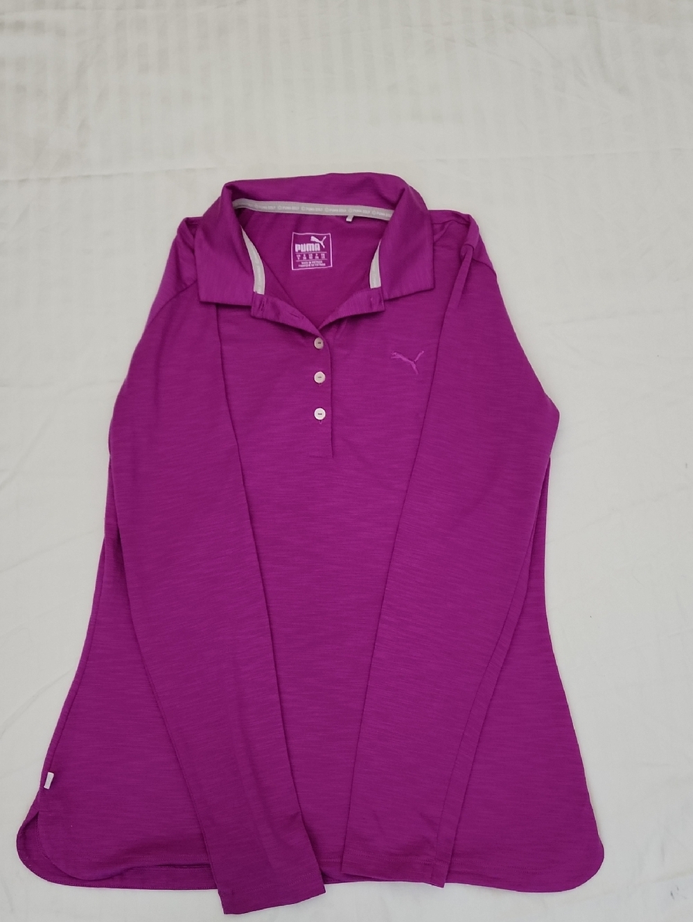 Puma Women's Long Sleeve Polo Top - Magenta